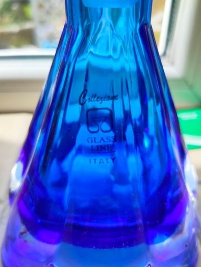 Vintage blue glass perfume bottle