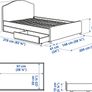 HAUGA upholstered bed, 2 storage boxes and firm mattress, Vissle grey Image 2
