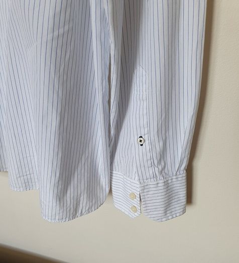 Tommy hilfiger 2007 long sleeve shirt size xxl white blue/pin pit to pit 25" like new