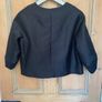 Navy taffeta top with flower embellishments Image 3