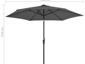 Outdoor Parasol with LED Lights and Steel Pole 300cm Anthracite