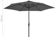 Outdoor Parasol with LED Lights and Steel Pole 300cm Anthracite