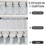 Curtains Tab Top Transparent  2 piece set 137x140cm   White Image 2