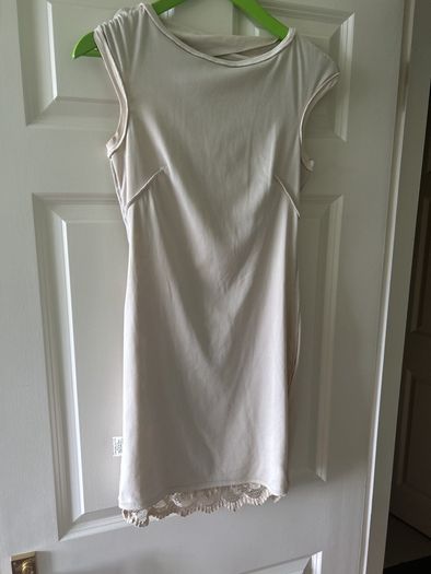 Cream lace dress with cut out back