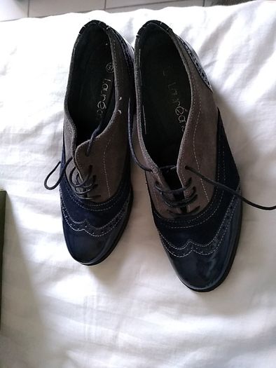 navy and grey brogues