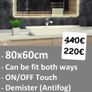 LED Bathroom Mirror Antifog Defogger 80x60 or 60x80cm Image 2
