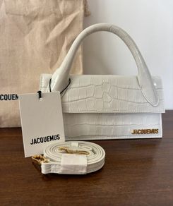 Brand New Jacquemus Le Chiquito Long Croc-Embossed Leather Bag