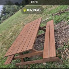 Picnic bench 6ft wide with hardwood pressure treated decking boards