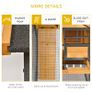 PawHut Rabbit Hutch Guinea Pig Hutch Wood-metal Elevated Guinea Pig House Pet Bunny Cage for Outdoor 122 x 63 x 92cm Light Yellow Image 6