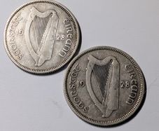 1928 Silver Irish Shillings x2