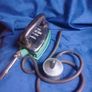 Vintage 1930s "The Rhythm" No. 375U Gas Iron with Enamel Trivet Stand & Hose Image 9