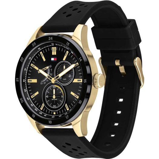 Tommy Hilfiger Men's Black Silicone Strap Watch