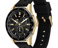 Tommy Hilfiger Men's Black Silicone Strap Watch
