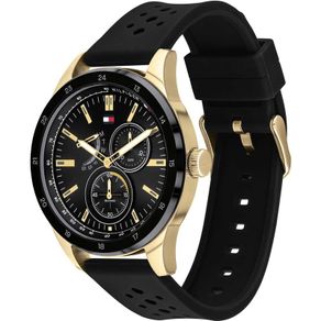 Tommy Hilfiger Men's Black Silicone Strap Watch