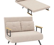 Sleeper Sofa 2 Seater Sofa Velvet Sofa, Sleeper Function, incl. 2 Pillows
