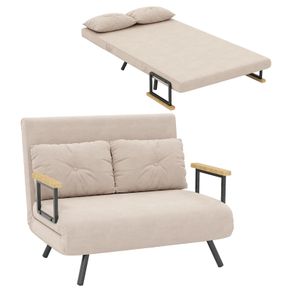 Sleeper Sofa 2 Seater Sofa Velvet Sofa, Sleeper Function, incl. 2 Pillows