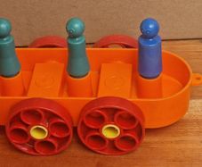 Vintage 1970s Toy Cars with Peg Figures