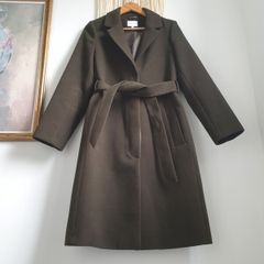 Warehouse Khaki Green Coat Size Uk 10