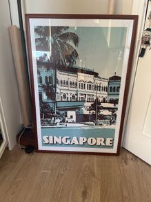 Large Singapore raffles hotel vintage print