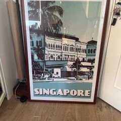 Large Singapore raffles hotel vintage print
