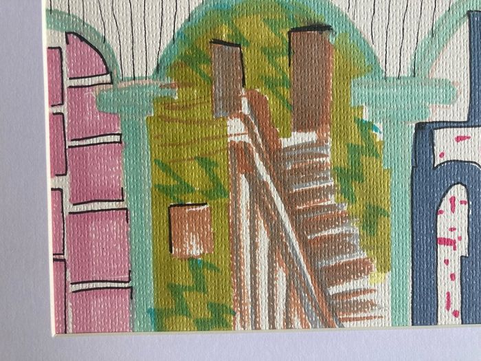 Original art Marrakech Drawing contemporary Irish Art abstract painting