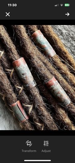 Set of Four Jumbo Naturally Patinated Copper Dreadlock Beads Hair Accessorys