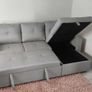 Silver Grey Corner Sofa Bed Storage,215cm Image 2