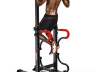 main image for ad _EASY BIG Multifunctional Power Tower Adjustable Heights Workout Dip Station for Adults and Kids Home Gym Strength Training Fitness Equipment Newer Version