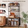 Record Player Stand with Vinyl Storage, Turntable Stand Holds Up to 400+Albums, 5 Layer Image 4