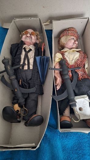 Vintage Czech Figurines Old man Joe and Woman