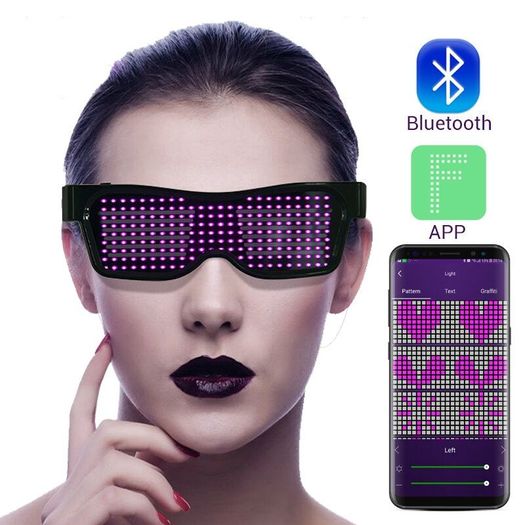 Bluetooth LED Glowing Light Up Flashing Party Glasses Magic Luminous App Control For Halloween Christmas