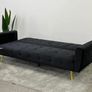Luxury Velvet Sofa Bed with Golden Legs black Image 2