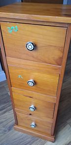 Pine 4-drawer tallboy unit