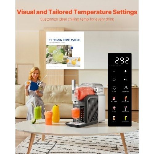 Slushie Machine, 2L No Ice Needed Slushy Machine for Home, Frozen Drink Maker with 6 Preset Programs, Margarita Machine with Self-Cleaning, Frozen Margaritas, Frappes, Milkshake, and More