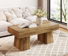 120 cm Coffee Table Made of Wood Coffee Table, Sofa Table with Thick Frame