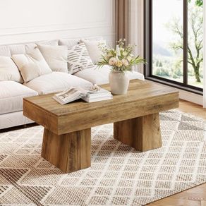 120 cm Coffee Table Made of Wood Coffee Table, Sofa Table with Thick Frame