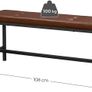 Padded Dining Bench Kitchen Bench 108 x 32.5 x 48 cm PU Cover Steel Frame for Dining Room Living Room Hallway Brown Black Image 3