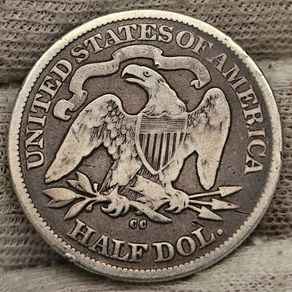 USA United States Silver 1876 CC Seated Liberty Half Dollar