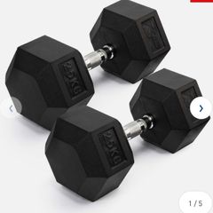 25kg hex dumbbells