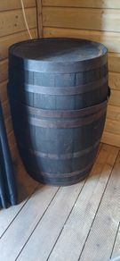 Two whiskey barrels