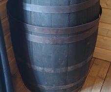 Two whiskey barrels