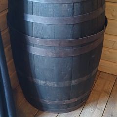 Two whiskey barrels