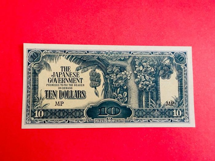 Japanese  Invasion  Money  MALAYA  10 DOLLARS  WORLD WAR 11 ( Uncirculated )