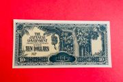 Japanese  Invasion  Money  MALAYA  10 DOLLARS  WORLD WAR 11 ( Uncirculated )