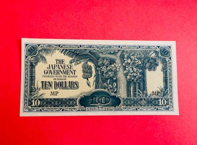 Japanese  Invasion  Money  MALAYA  10 DOLLARS  WORLD WAR 11 ( Uncirculated )