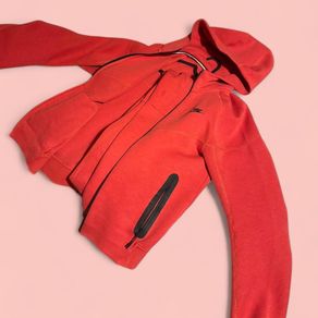 Red Nike tech fleece tracksuit (Small)
