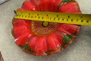 Handmade Poppy-Shaped Plate - Floral Design Glass Dish as Trinklet dish signed