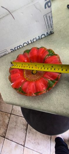 Handmade Poppy-Shaped Plate - Floral Design Glass Dish as Trinklet dish signed