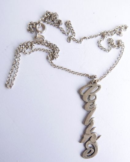 CELINE 925 Sterling Silver Name Necklace