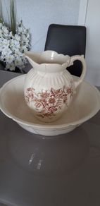 Large Edwardian Wash Bowl and Water Jug